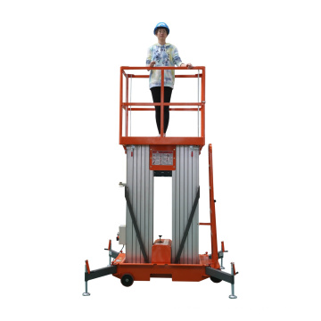 Telescopic double mast aluminum lift 4-14m man lift aerial working platform electro-hydraulic outdoor and indoor